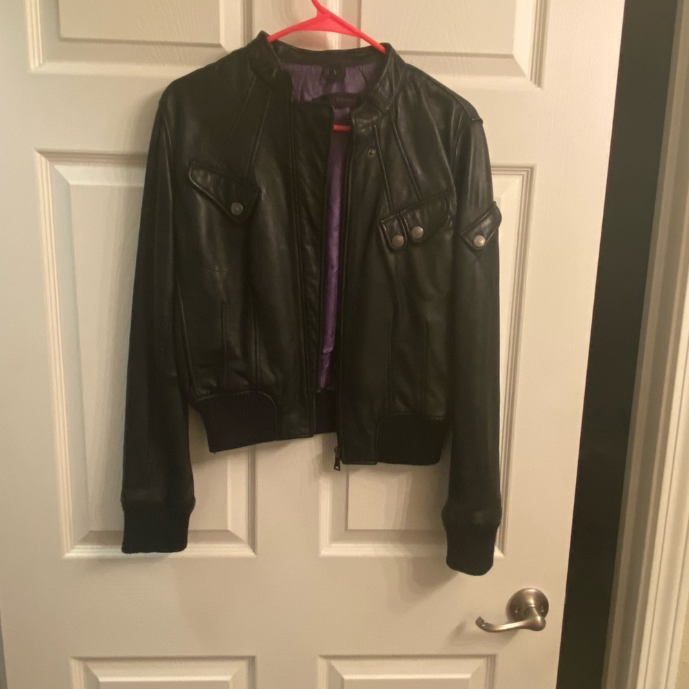Moto style leather jacket